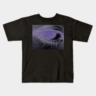 Purple Eye Edit - Relief Print Style - Photography Kids T-Shirt